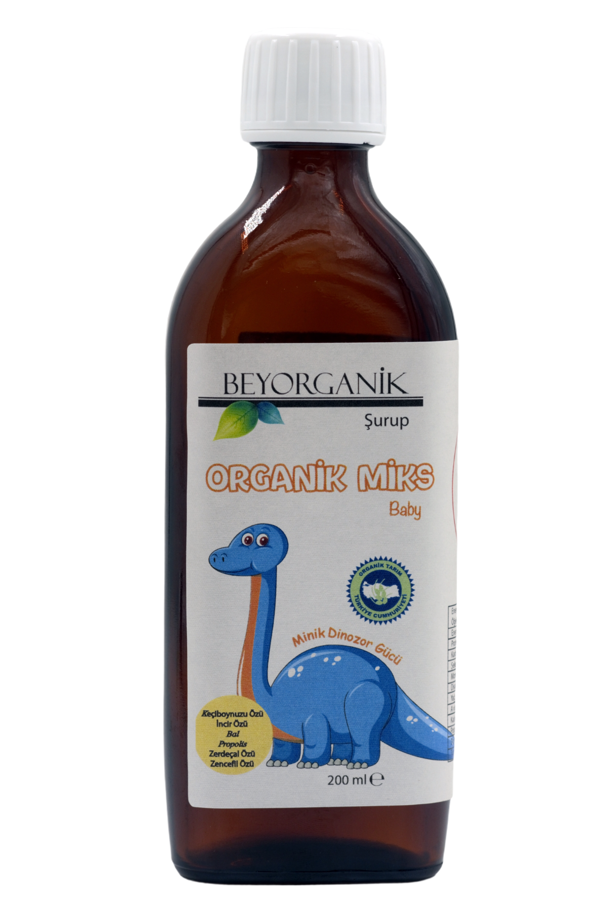 Beyorganik Propolisli Organik Miks Minik Dinozor Gücü +1 Yaş Şurup 200 ml.