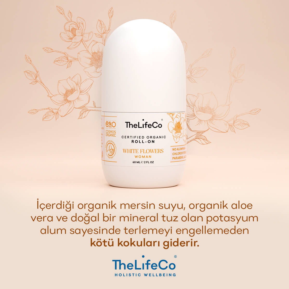 TheLifeCo Organik Roll-on Deodorant White Flowers (Woman) 60 ml. - Görsel 4