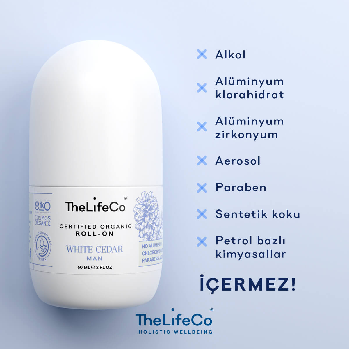 TheLifeCo Organik Roll-on Deodorant White Cedar (Men) 60 ml. - Görsel 6