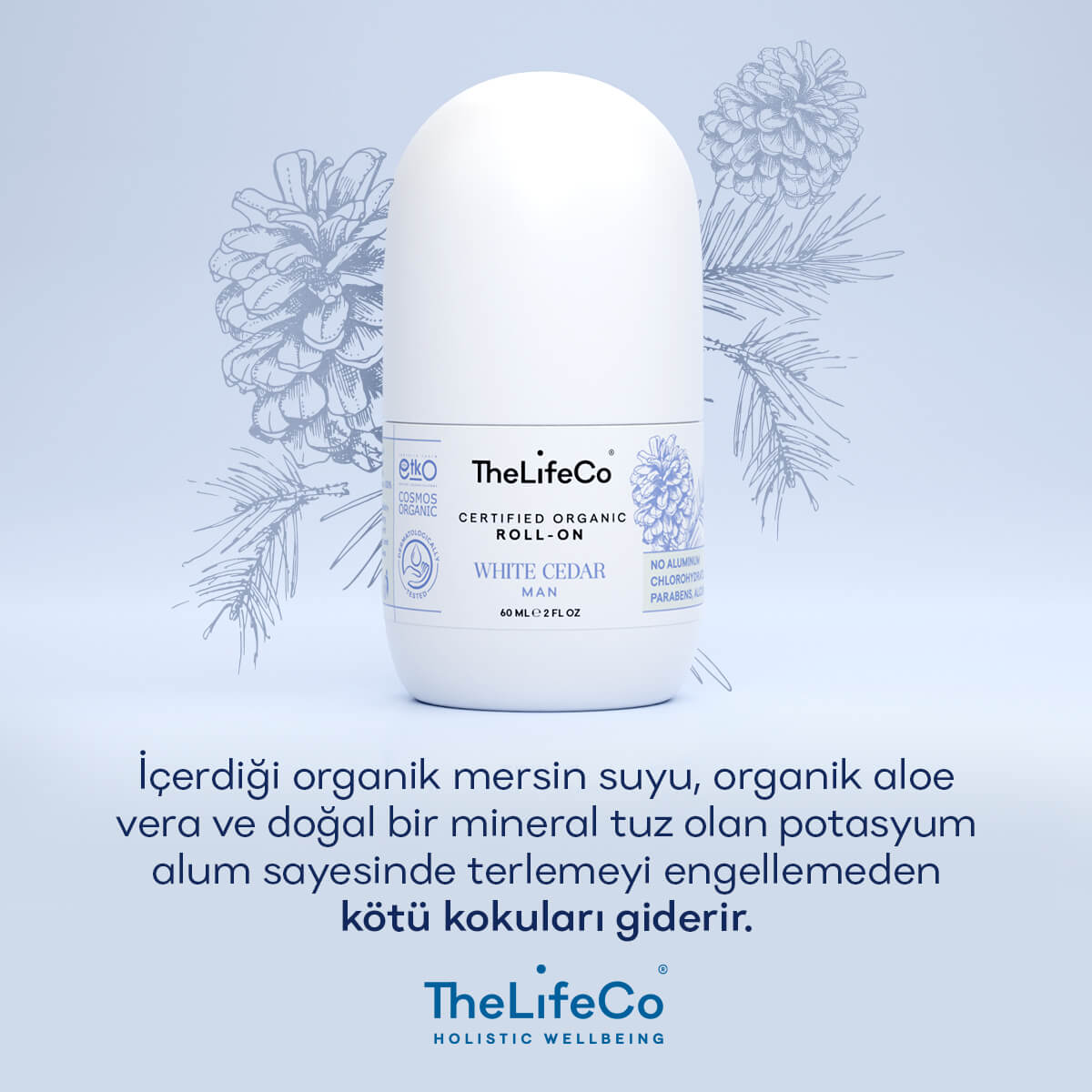 TheLifeCo Organik Roll-on Deodorant White Cedar (Men) 60 ml. - Görsel 5