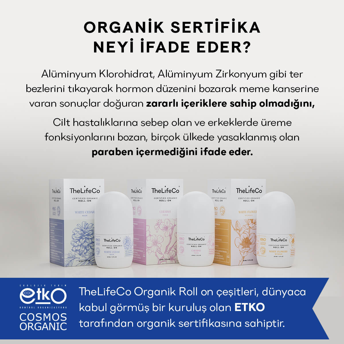 TheLifeCo Organik Roll-on Deodorant White Cedar (Men) 60 ml. - Görsel 3