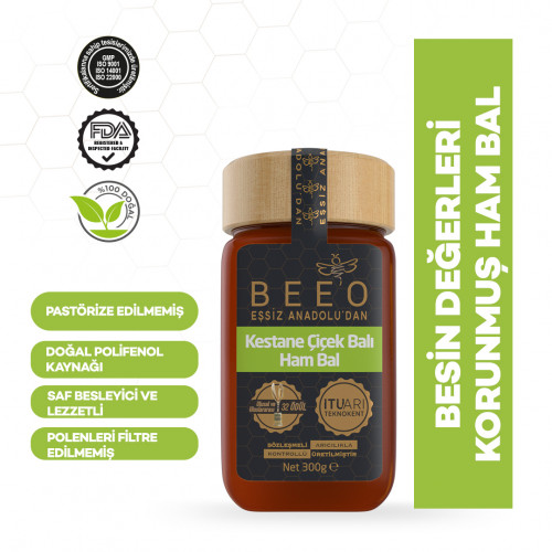 Beeo Kestane Çiçek Balı (Ham Bal) 300 gr. - Görsel 3