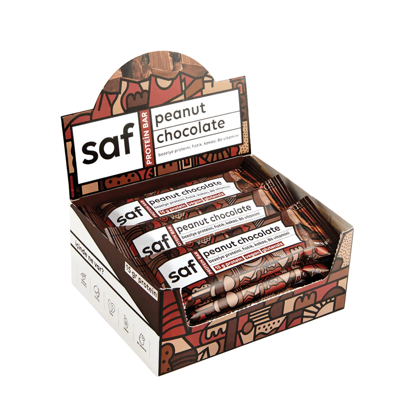 Saf Peanut Chocolate High Protein Bar 50 gr x 12 - Görsel 2