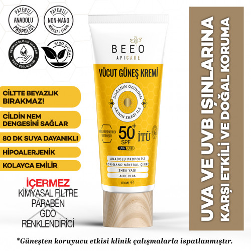 Beeo Apicare Vücut Güneş Kremi 80 ml. - Görsel 3
