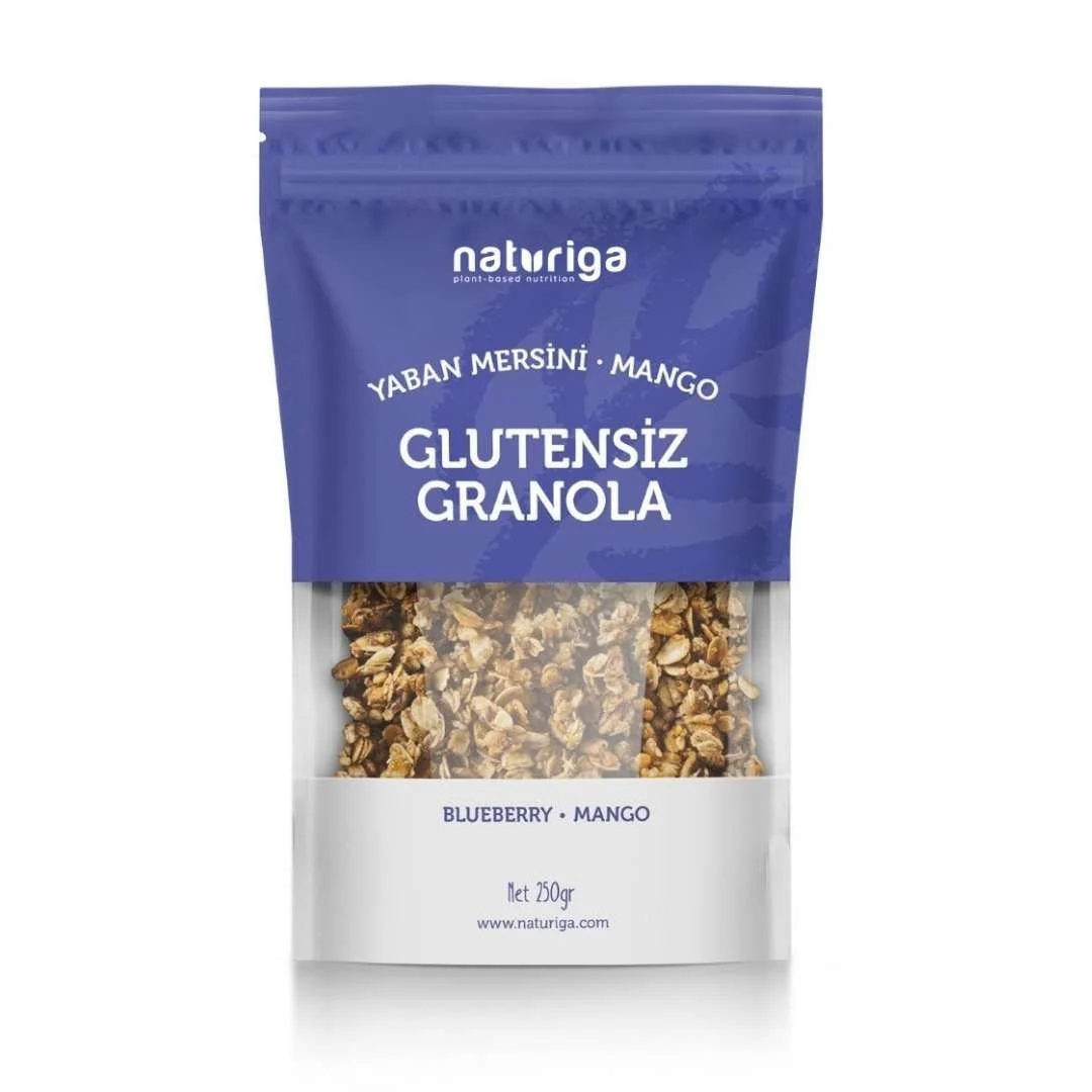 Naturiga Glutensiz Yaban mersini & Mango Granola 250 gr.