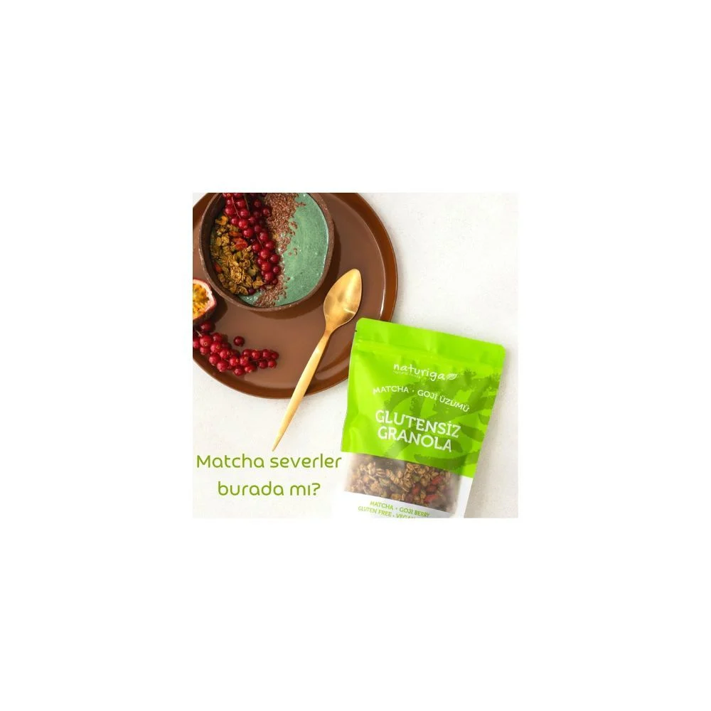 Naturiga Glutensiz Matcha & Cranberry Granola 250 gr. - Görsel 2
