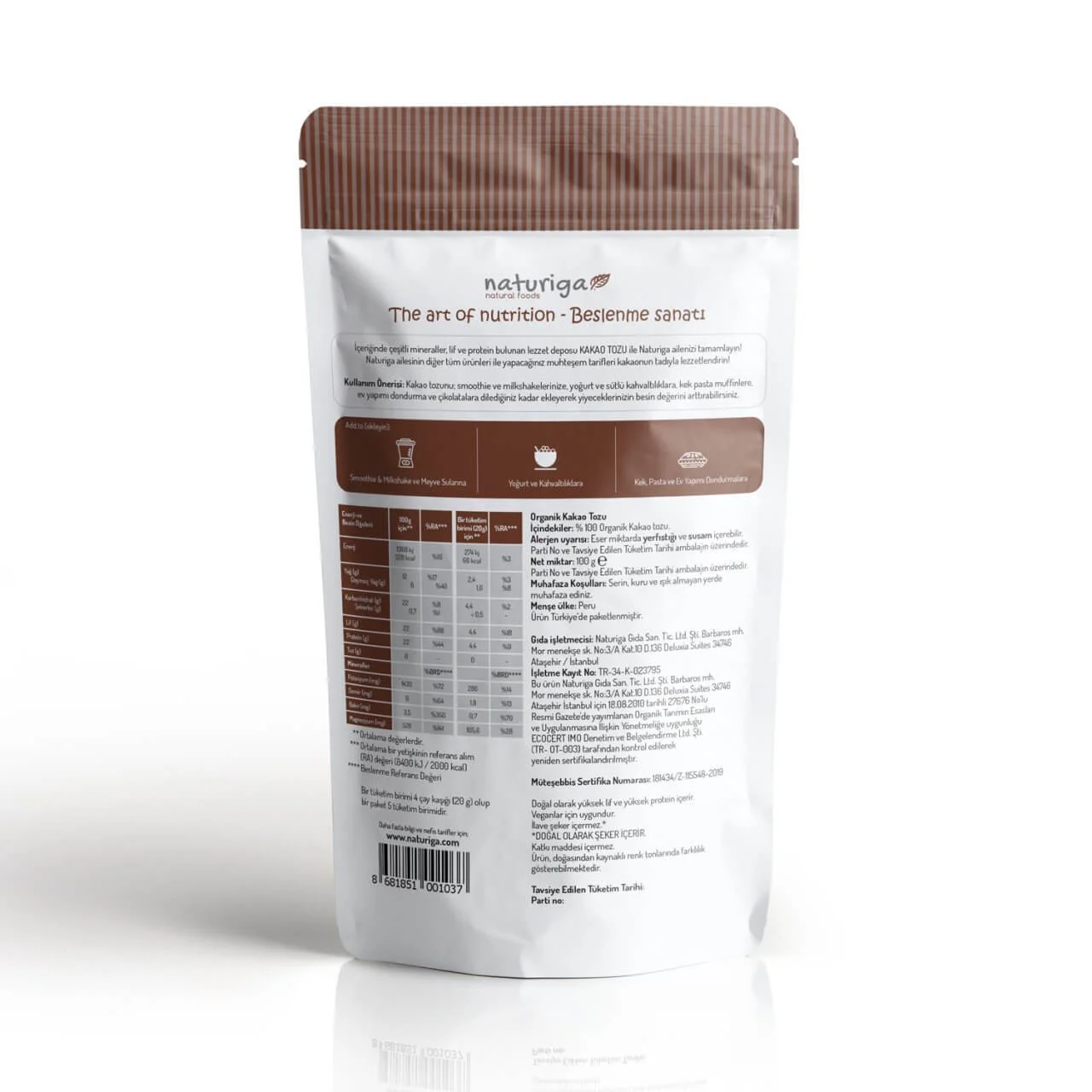 Naturiga Organik Kakao Tozu 100gr. - Görsel 4