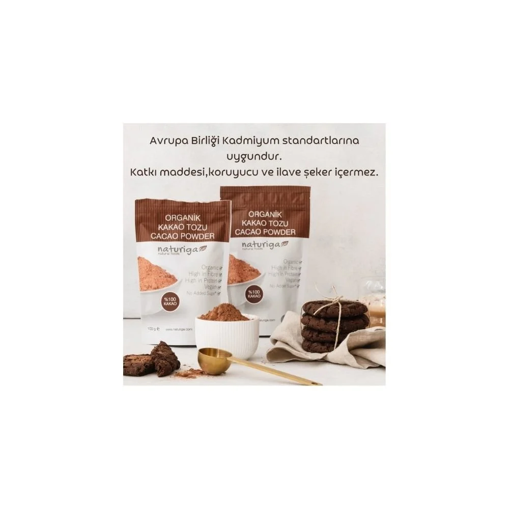 Naturiga Organik Kakao Tozu 100gr. - Görsel 5