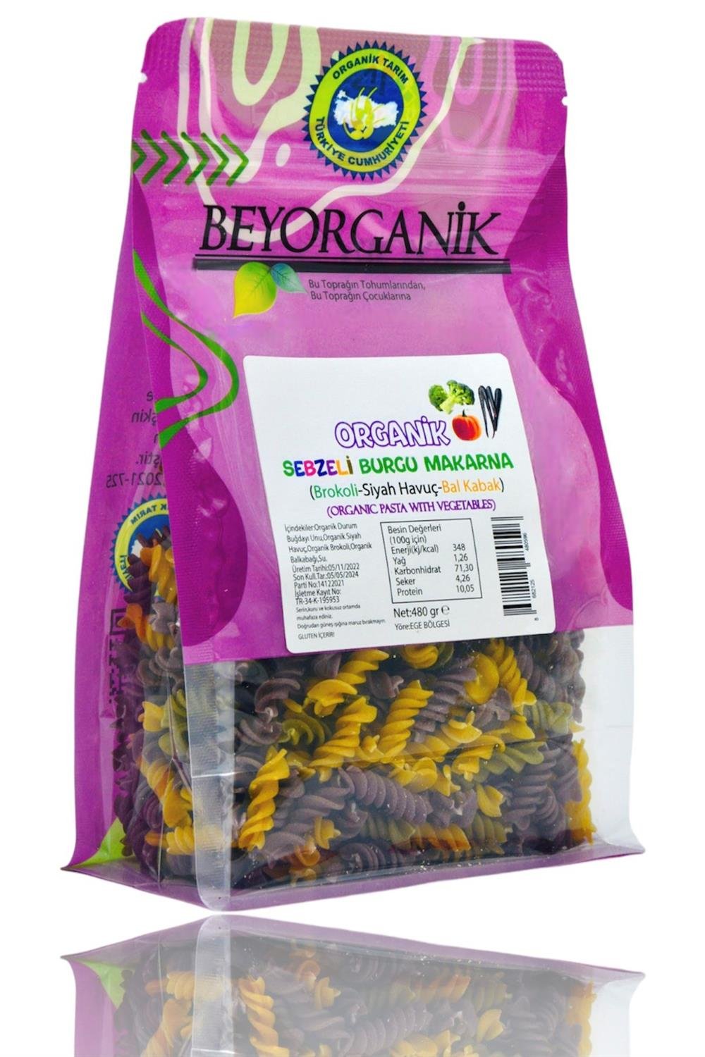 Beyorganik Sebzeli Burgu Makarna 480 gr.