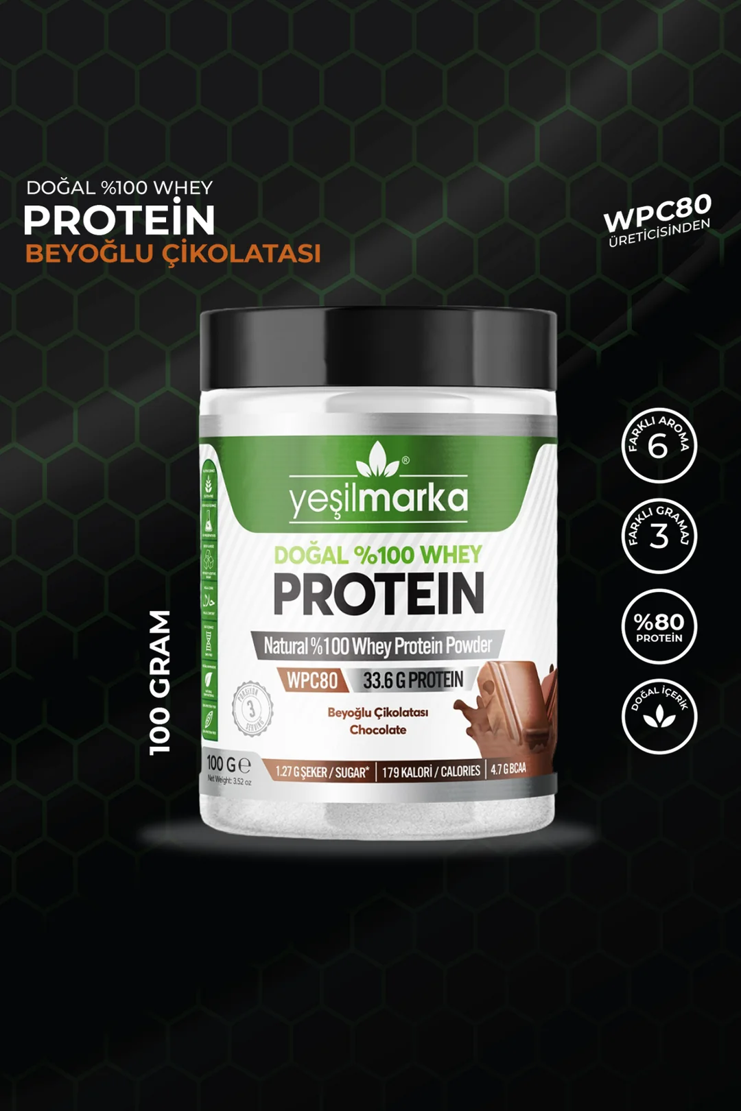 Yeşilmarka Doğal Whey Protein Tozu (Çikolatalı) 748 gr. - Görsel 2