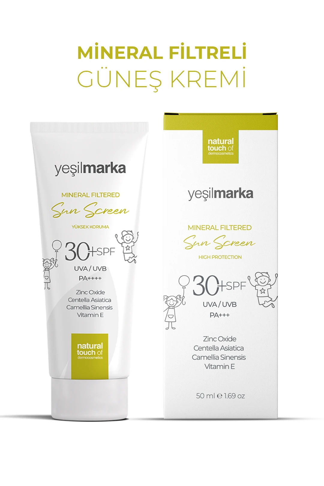 Yeşilmarka Mineral Filtreli Güneş Kremi+30 SPF 50 ml.