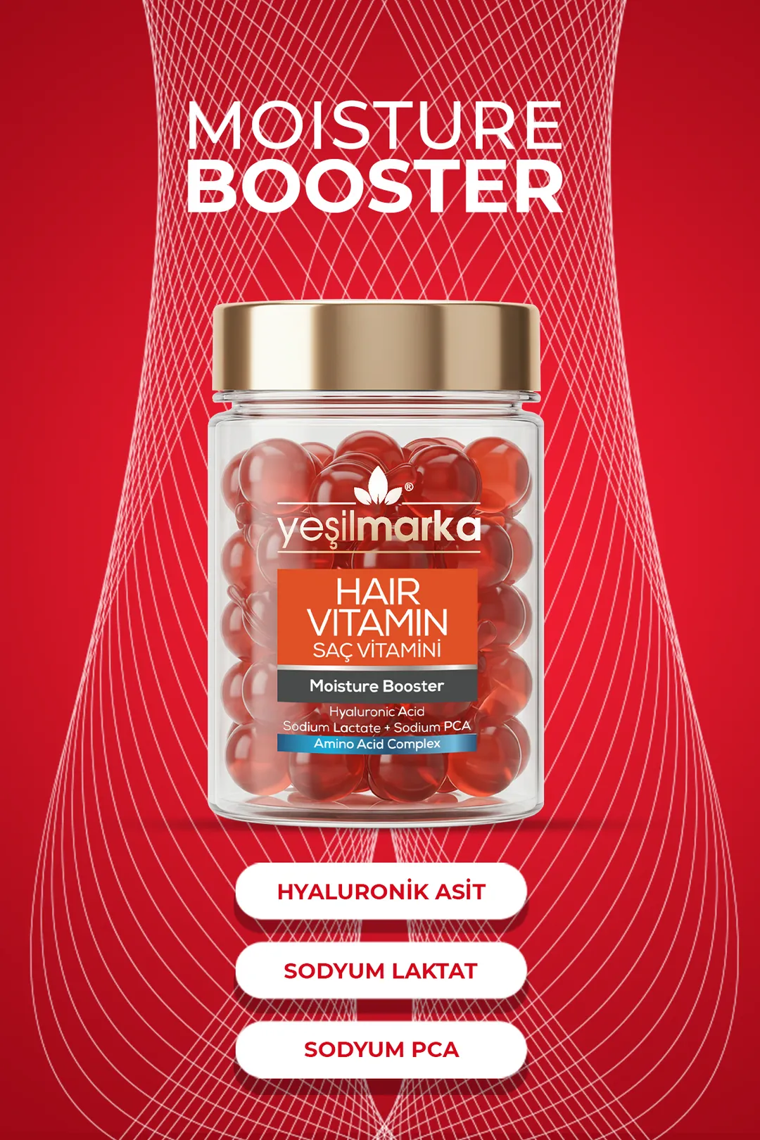 Yeşilmarka Saç Vitamini - Moisture Booster (30 Kapsül) 15 ml. - Görsel 2