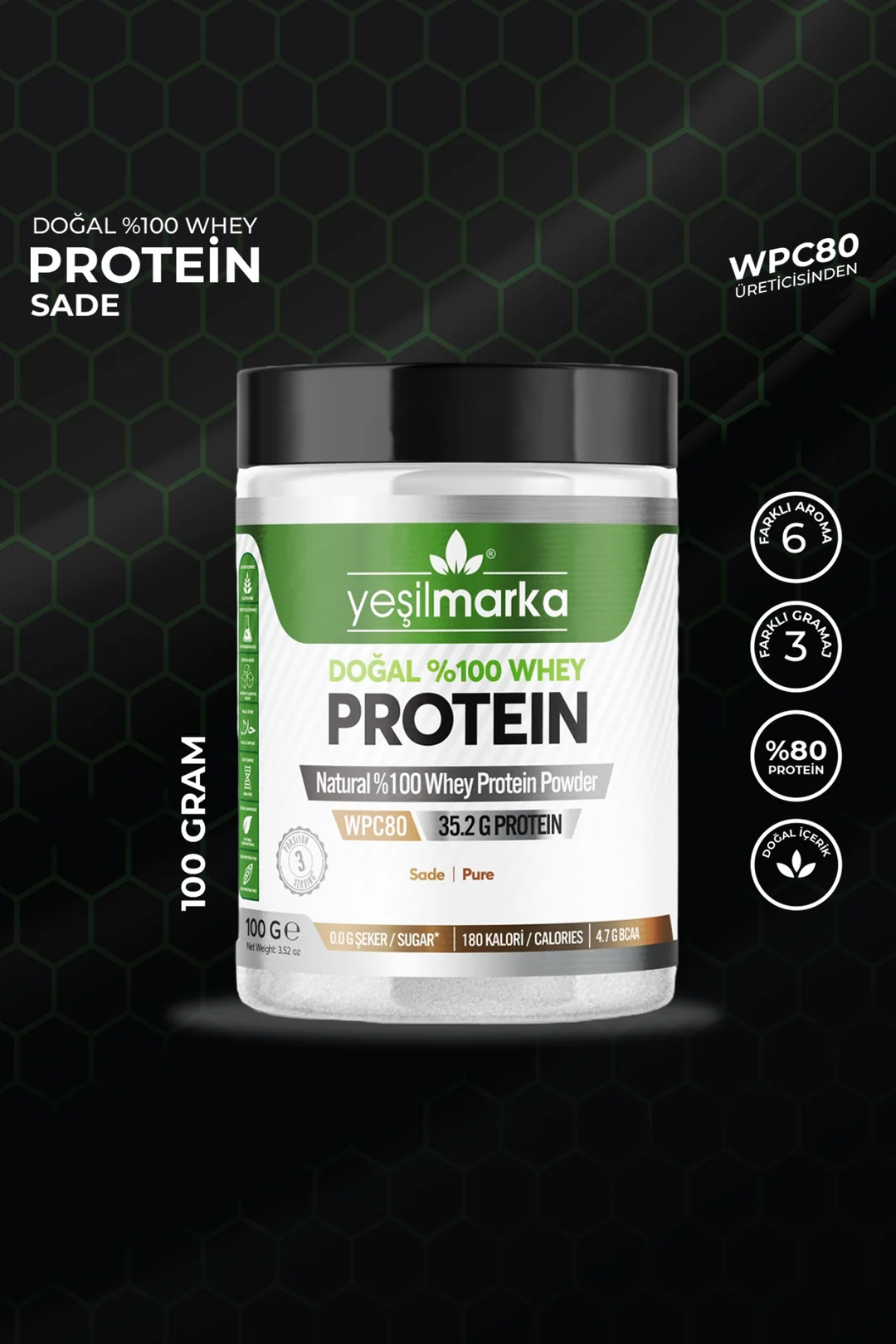 Yeşilmarka Doğal Whey Protein Tozu 748 gr. - Görsel 2